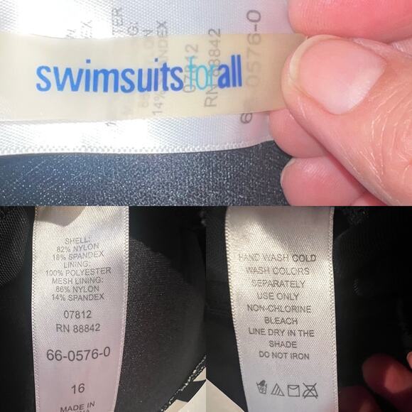 Swimsuits for All 1-Piece Bandeau Swimsuit
Black & Gray Animal Print Jeweled 16 - Picture 11 of 11